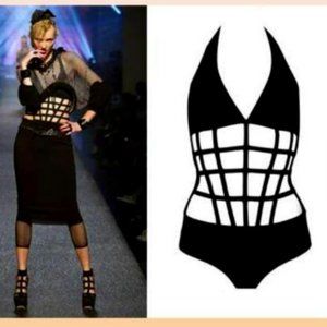 NWT La Perla Jean Paul Gaultier Swimsuit BLACK
